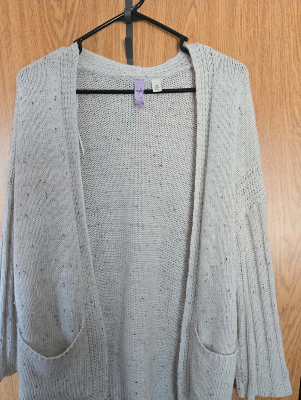 Alya Cream Open-Front Knit Cardigan with Pockets